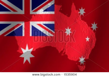Australská vlajka s topografie