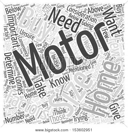What Size Motor Home Should You Buy word cloud concept