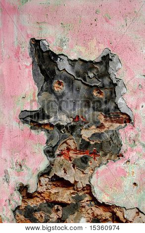 Wall decay - Reminding shape of devil