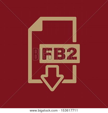 The FB2 icon. File format symbol. Flat Vector illustration. Button