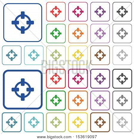 Target color icons in flat rounded square frames. Thin and thick versions included.
