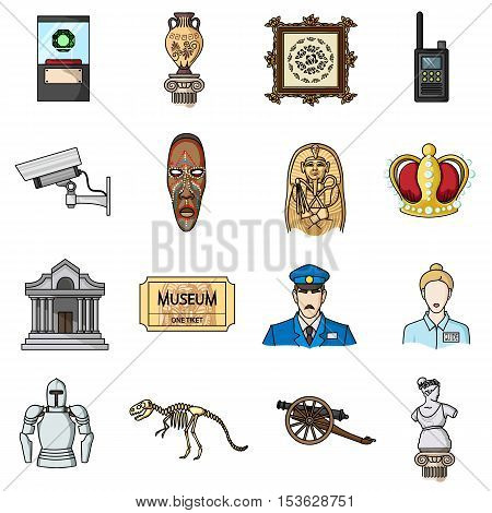 Museum set icons in cartoon style. Big collection of museum vector symbol stock