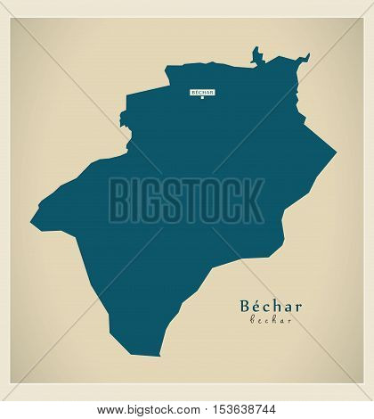 Modern Map - Bechar DZ Algeria vector