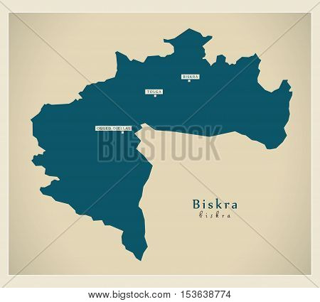 Modern Map - Biskra DZ Algeria vector