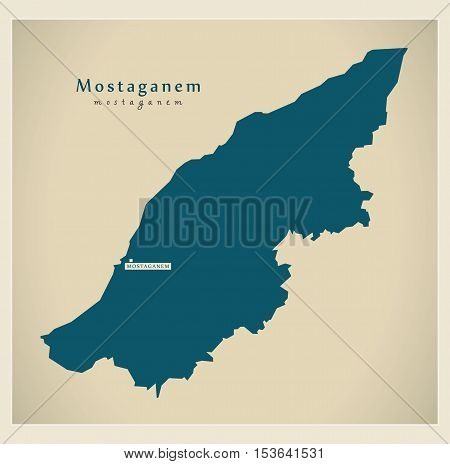 Modern Map - Mostaganem DZ Algeria vector