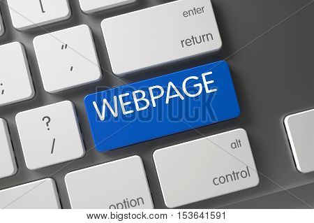 Webpage Concept: Modernized Keyboard with Webpage, Selected Focus on Blue Enter Button. 3D Illustration.