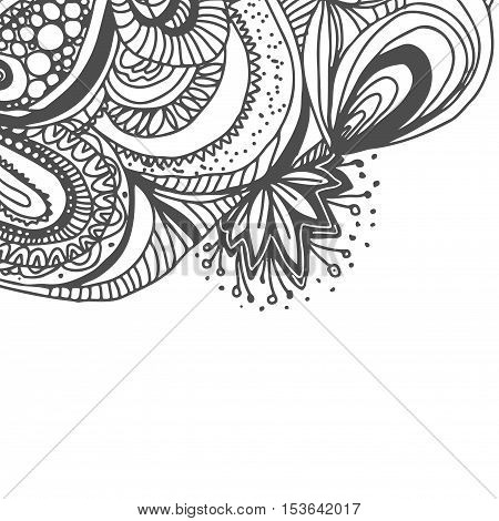Doodle design with hand drawn ornament. Vector illustartion.