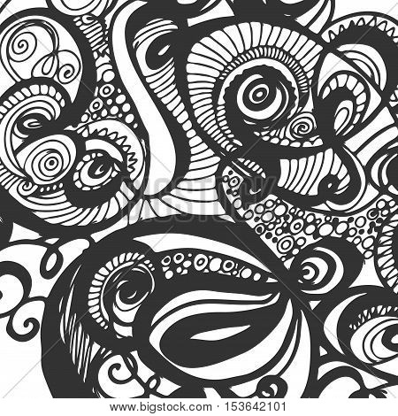 Doodle monochrome background. Minimalistic ornament. Element for your design.