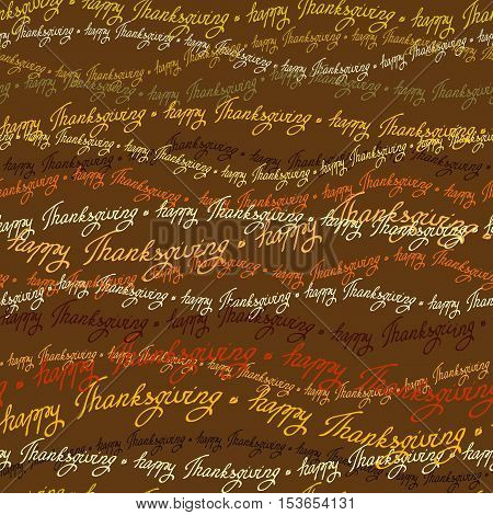 Happy Thanksgiving day horizontal seamless pattern with happy thanksgiving text lines. Good wishes for grateful cards. Vector illustration stock vector.