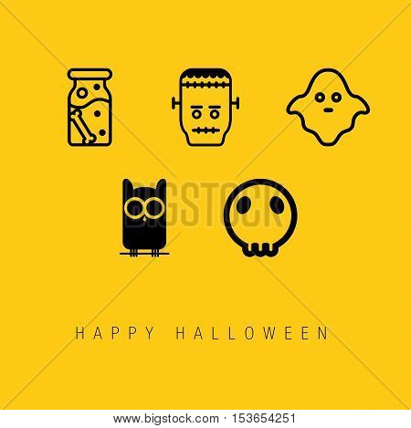 Happy Halloween Icon Set. Easy to manipulate, re-size or colorize.