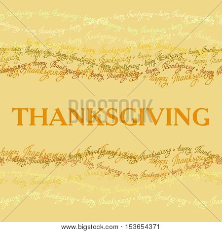 Happy Thanksgiving day horizontal frame with happy thanksgiving text line seamless border. Good wishes for grateful cards. Vector illustration stock vector.
