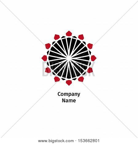 Decorative flower element. Ornamental vector symbols. Circle colorful icon. Isolated abstract colorful vector logo. Vector vintage mandala logo. Kaleidoscope flower.