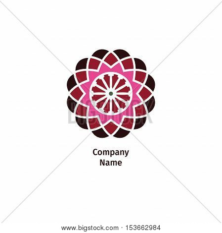 Decorative flower element. Ornamental vector symbols. Circle colorful icon. Isolated abstract colorful vector logo. Vector vintage mandala logo. Kaleidoscope flower.