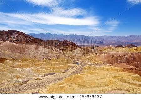 Famous Zabriskie Point In Death Valley National Park
