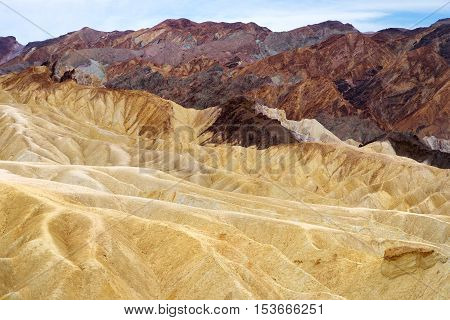 Famous Zabriskie Point In Death Valley National Park