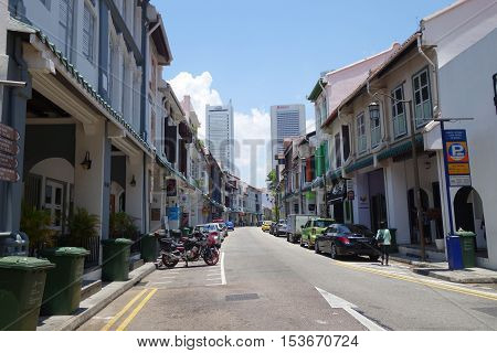 Street View Of Amoy Street In Singapore