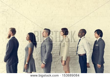Business People Line up Waiting Standing Concept