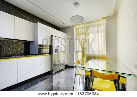 Russia,Moscow region -kitchen interior in luxury country house