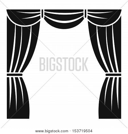 Curtain on stage icon. Simple illustration of curtain on stage vector icon for web