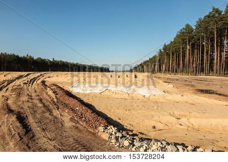 earthworks for the construction of the A1 motorway in Poland