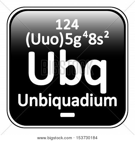 Periodic table element unbinilium icon on white background. Vector illustration.
