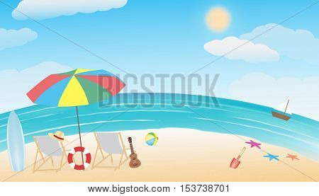 a summer sea sand beach vector background