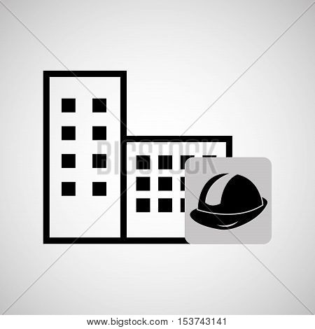 concept constrcution building helmet icon graphic vector illustration