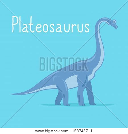Plateosaurus dinosaur colorful card for kids playing. Vcetro illustration