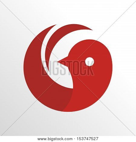 red bird logo icon with white background