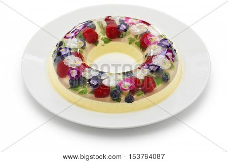 christmas wreath bavarois, homemade jelly dessert