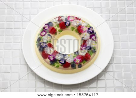  christmas wreath bavarois, homemade jelly dessert