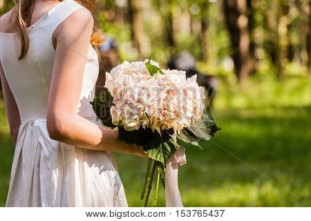 Beautiful bride with flowers