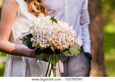 Beautiful bride with flowers