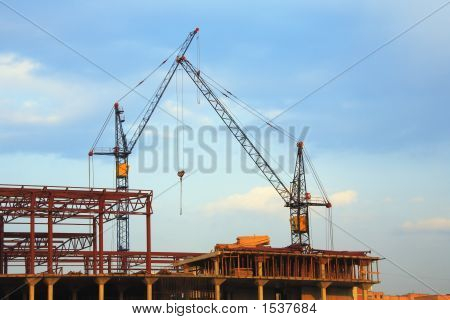 Grues de levage et de l'immeuble en Construction