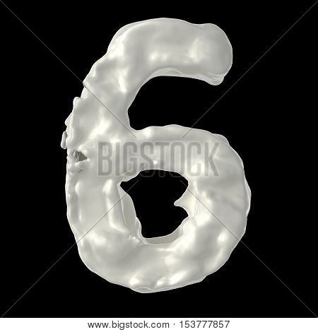 number 6 milk on a black background