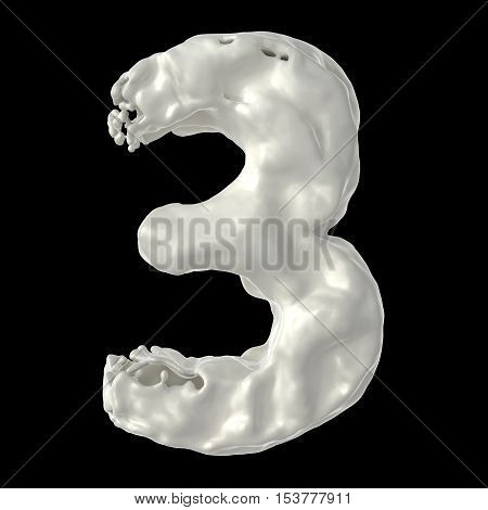 number 3 milk on a black background