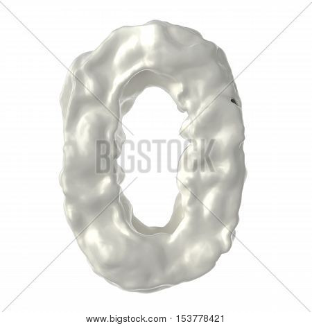 number 0 white milk on white background
