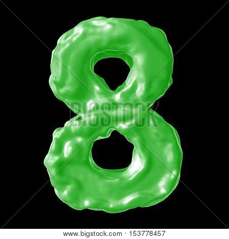 number 8 milk on a black background