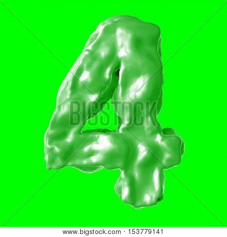 number 4 green milk on hroma key