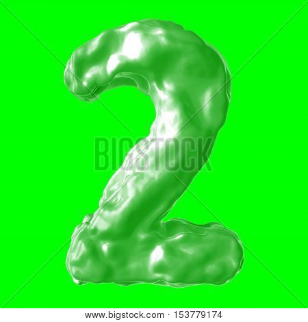 number 2 green milk on hroma key