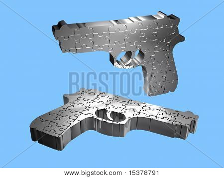 Guns - Puzzle - 3D