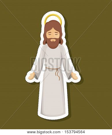 jesus cartoon icon. Holy night family christmas and betlehem theme. Colorful design. Vector illustration