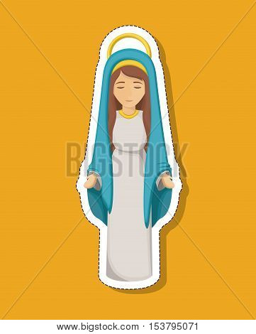 Mary cartoon icon. Holy night family christmas and betlehem theme. Colorful design. Vector illustration