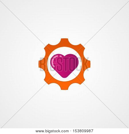 heart of engineering logo icon with clean background