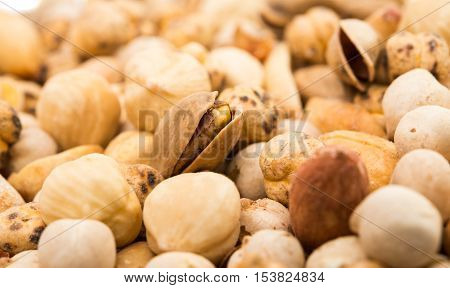 chickpeas nuts yellow peas on a white background