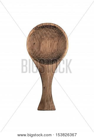 Natural bamboo spoon on white background, isolated