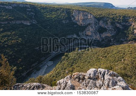 The Gorges de Ardeche is made up of a series of gorges in the river Ardeche forming a thirty-kilometre long canyon.