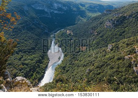 The Gorges de Ardeche is made up of a series of gorges in the river Ardeche forming a thirty-kilometre long canyon.