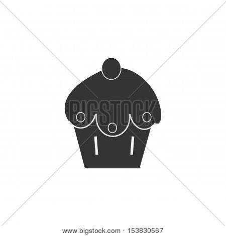 Cupcake icon,cherry cupcake . vector icon,scratchy vector cake
