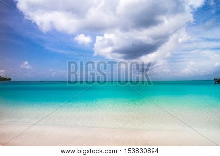 beautiful landscape in a beach with clouds